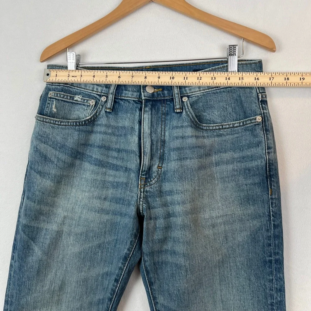J.Crew Straight Flex‎ Jeans Distressed Denim Blue Mens Size 31x32